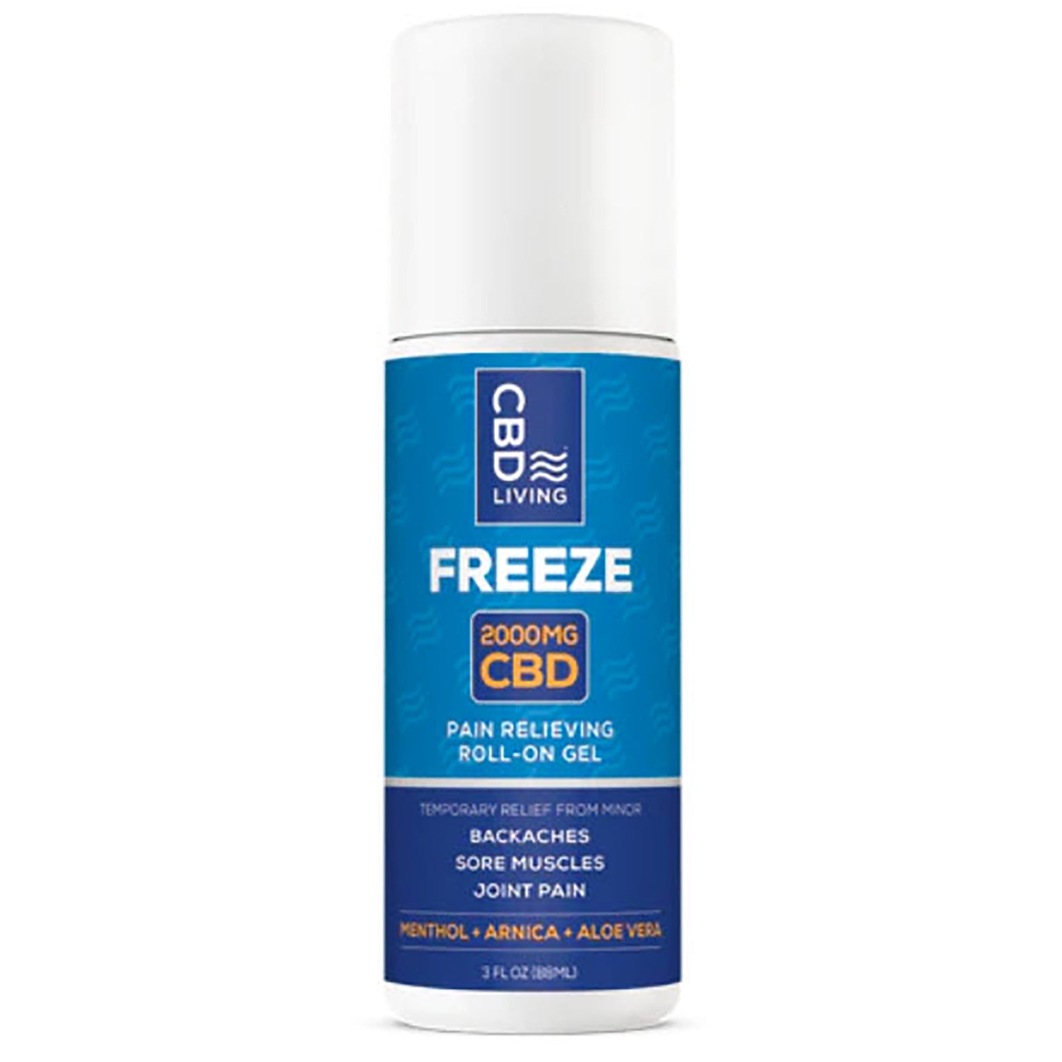 CBD040 | CBD Living Freeze roll-on labeled 2000 mg CBD Nano, 3 fl oz
