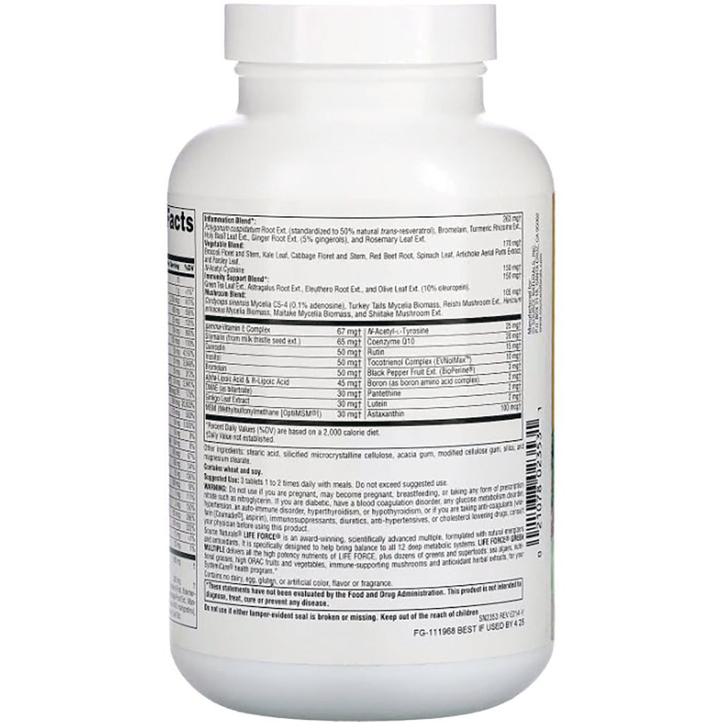 SN564 | Back label with Supplement Facts, ingredients, and directions on white bottle - Thumbnail