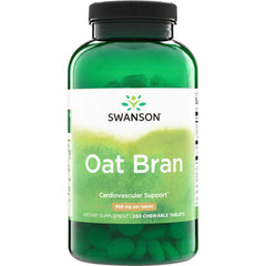 SW843 | Swanson Oat Bran, 850 mg per tablet, 250 chewable tablets, Cardiovascular Support