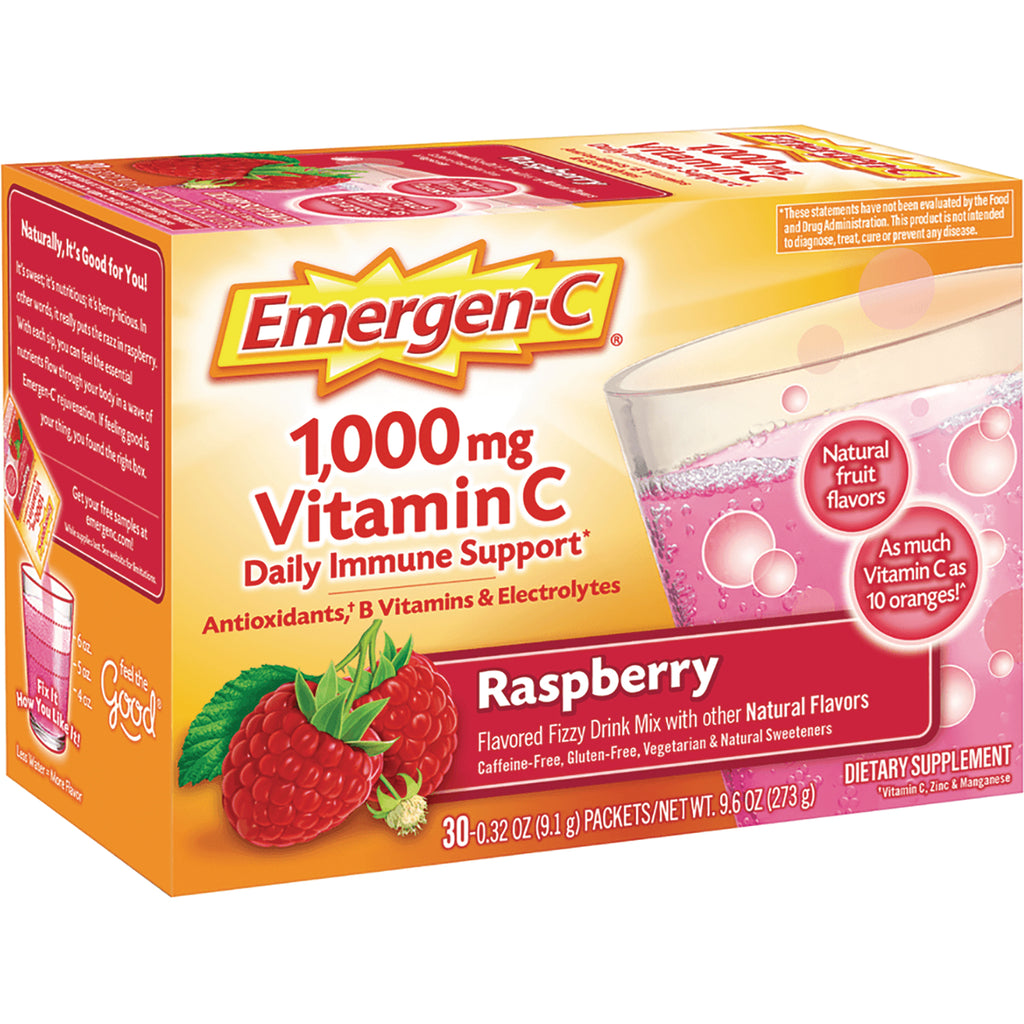 AC114 | Emergen-C Raspberry 1,000 mg Vitamin C daily immune support box, 30 packets - Thumbnail