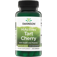 SWH112 | Swanson HiActives Tart Cherry supplement bottle, 60 capsules, 465 mg per capsule, 25:1 concentrate