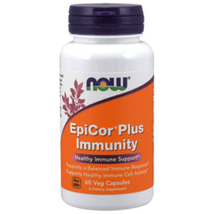 NWF946 | NOW EpiCor Plus Immunity bottle, 60 veg capsules, orange front label