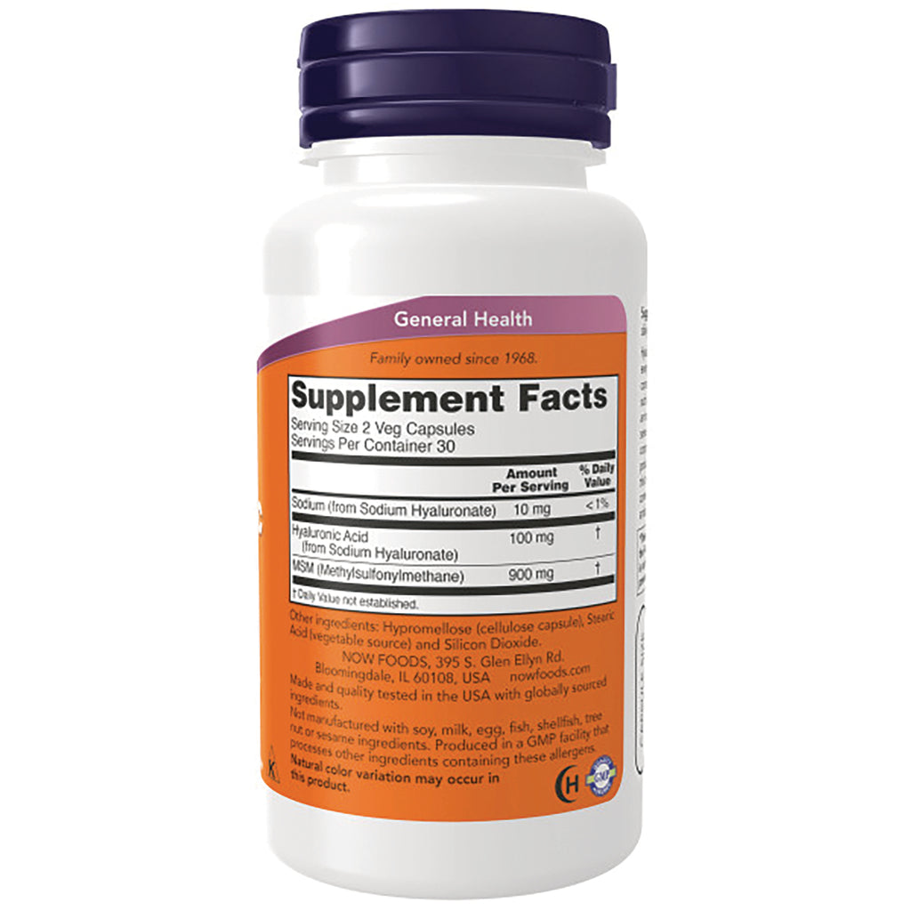 NWF055 | Back of white supplement bottle showing Supplement Facts label, ingredient details, and orange panel under purple cap - Thumbnail