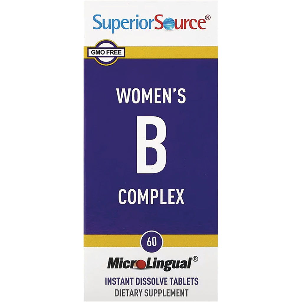 SUS017 | Superior Source Womens B Complex MicroLingual instant dissolve tablets, 60, GMO Free - Thumbnail