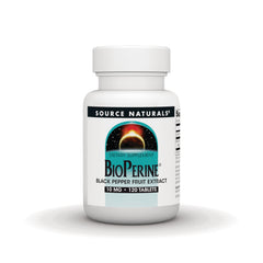 SN477 | Source Naturals BioPerine black pepper fruit extract, 10 mg, 120 tablets