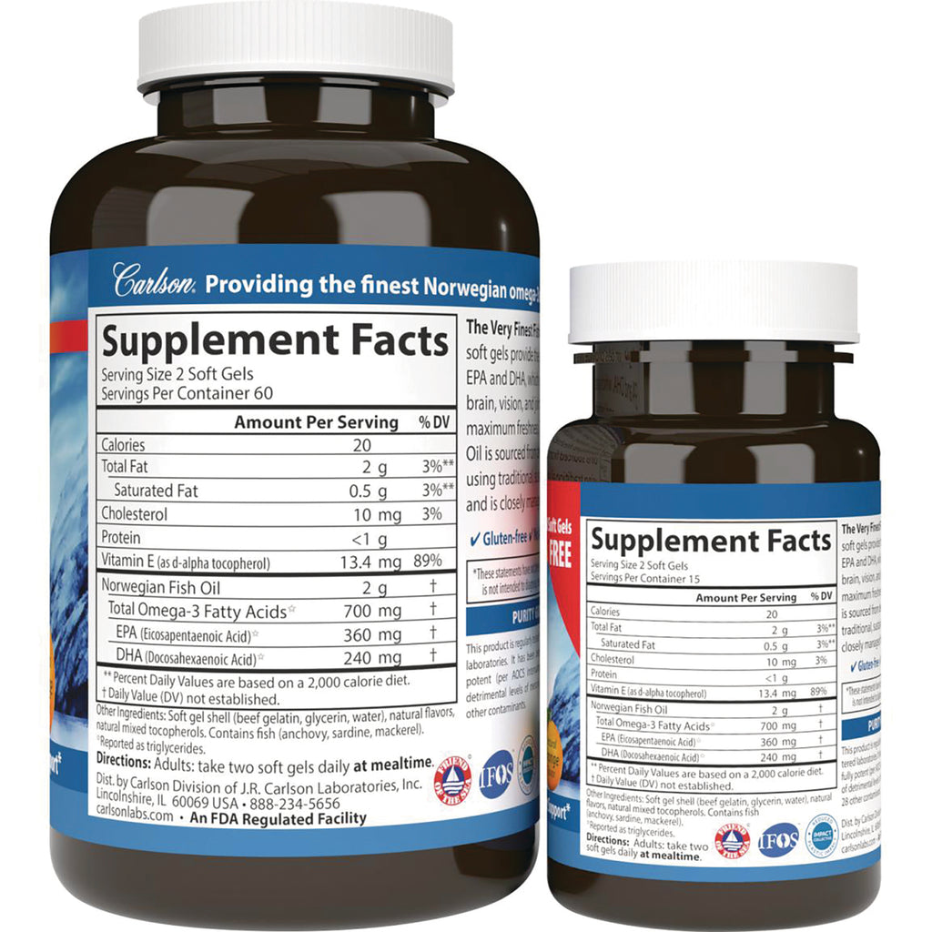 CSN015 | Two brown supplement bottles showing Supplement Facts nutrition labels on back - Thumbnail
