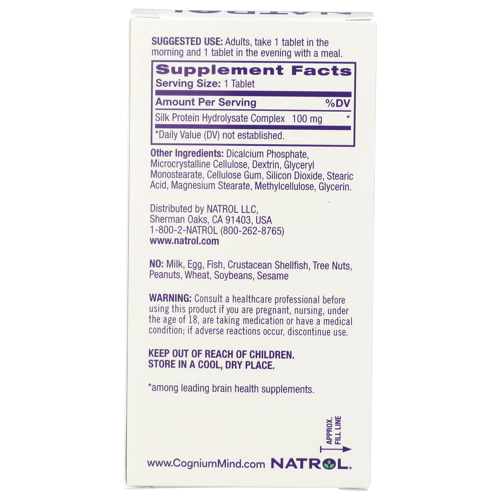 NA606 | Back panel showing Supplement Facts serving size 1 tablet, ingredients, warnings and storage instructions - Thumbnail
