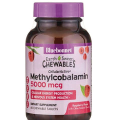 BLU078 | Bluebonnet Earth Sweet Chewables Methylcobalamin 5000 mcg bottle, raspberry flavor