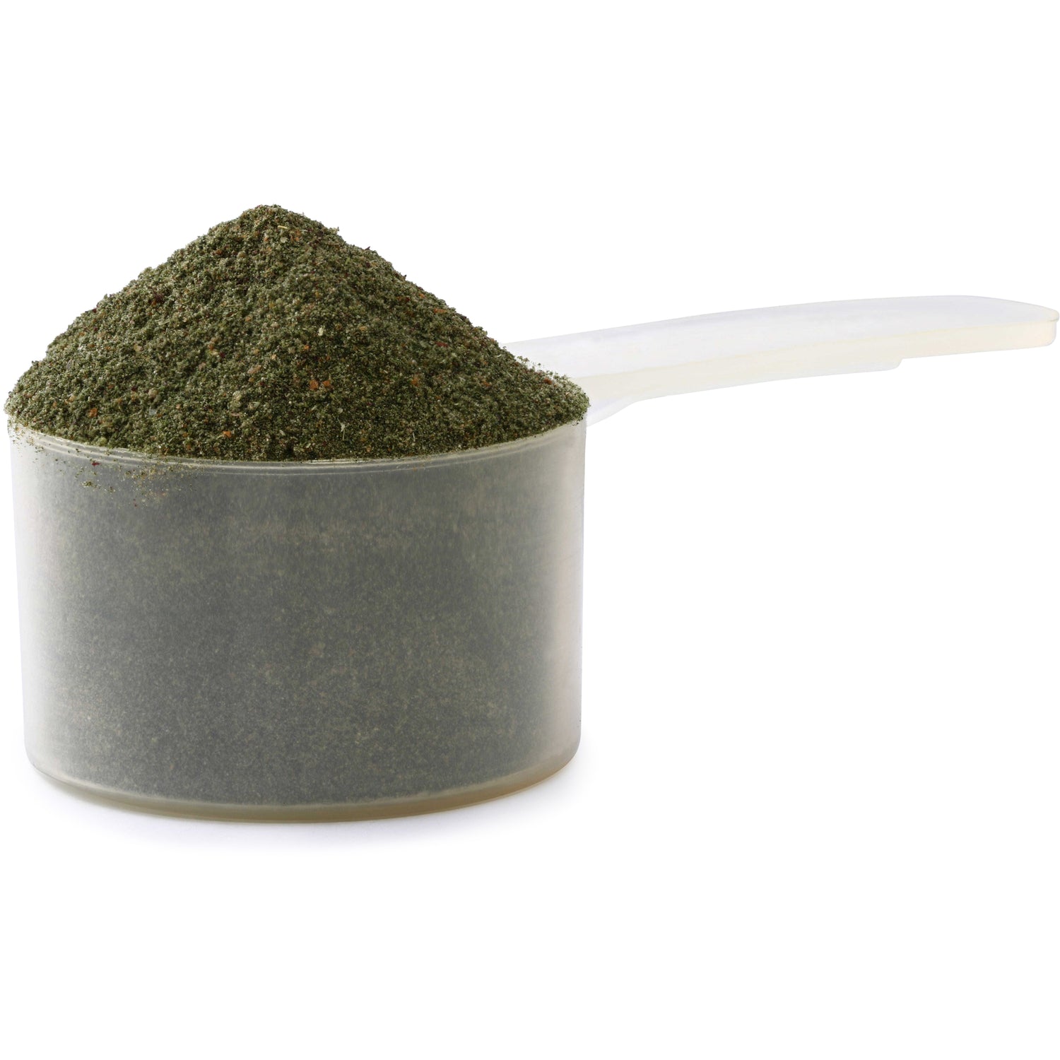 SWR070 | Heaping scoop of green powder in a clear measuring scoop
