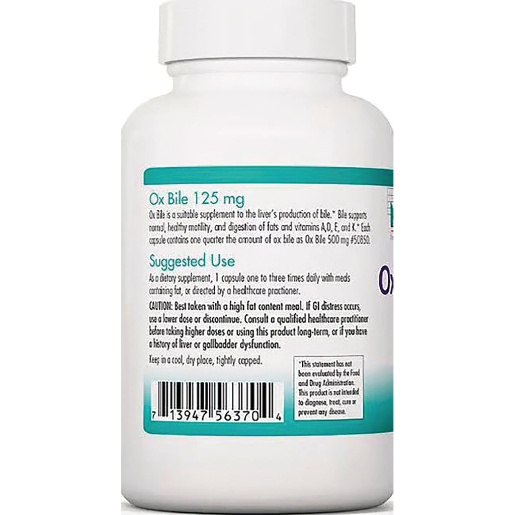 NCL118 | Back of white supplement bottle showing Suggested Use text, small ingredient details and barcode - Thumbnail