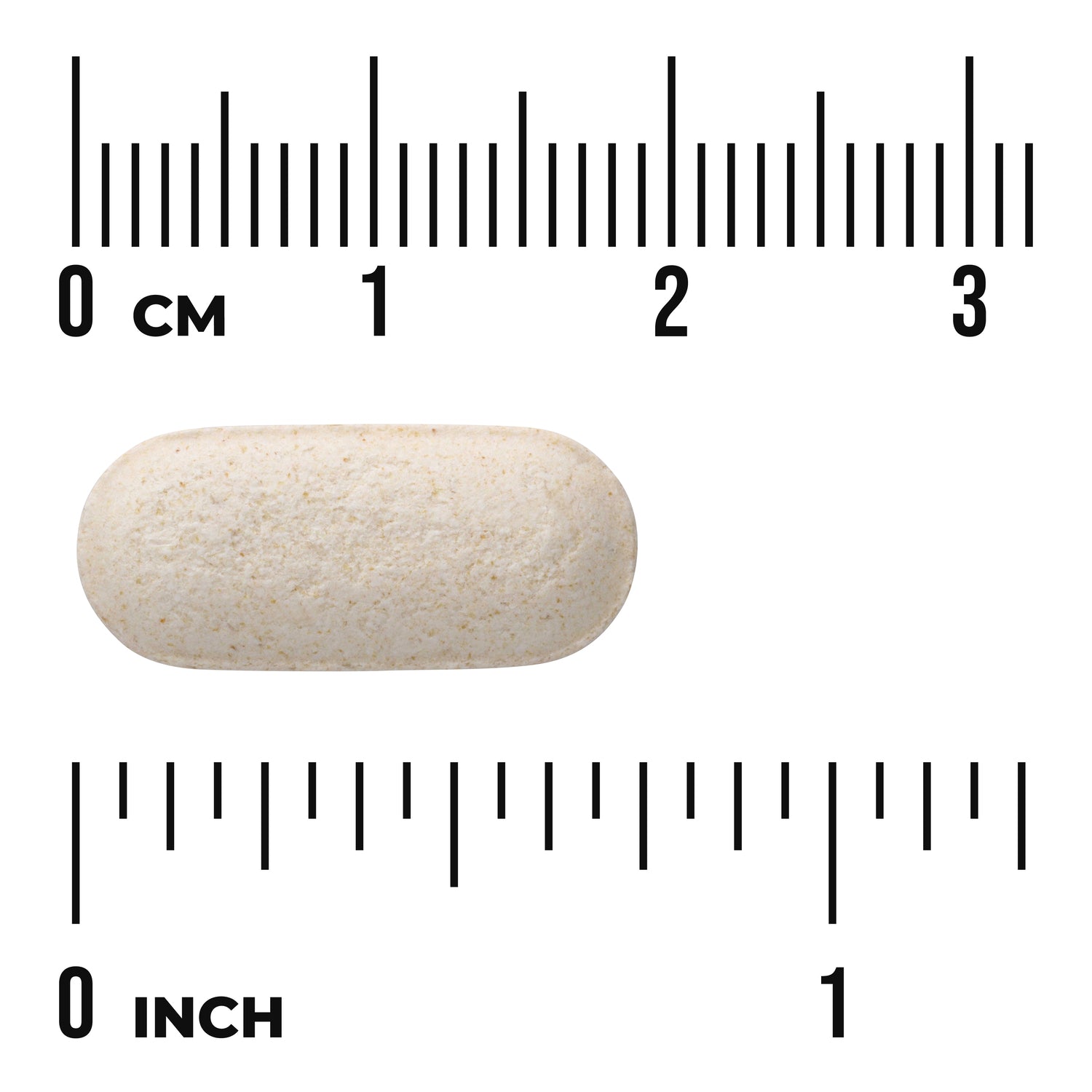 SWD091 | Beige oblong tablet shown with size scale in cm and inches