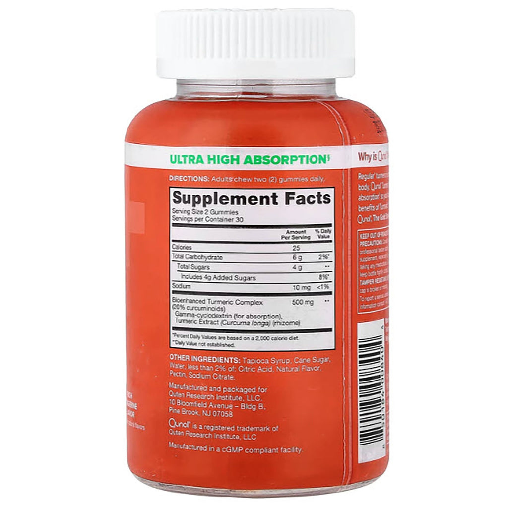 QNL014 | Back of orange supplement bottle showing Supplement Facts panel and other ingredients label - Thumbnail