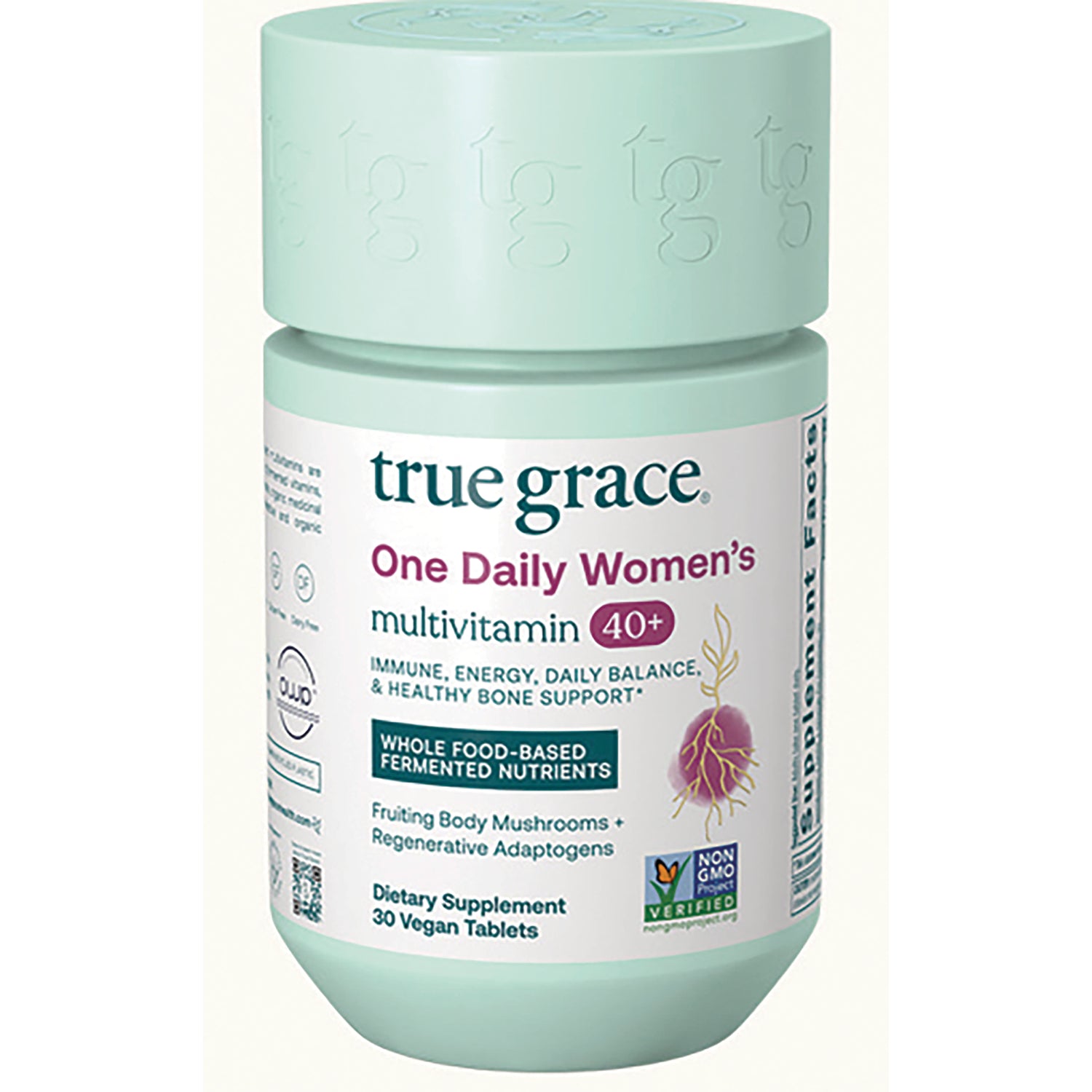 TG002 | True Grace One Daily Womens multivitamin 40+, 30 vegan tablets bottle front