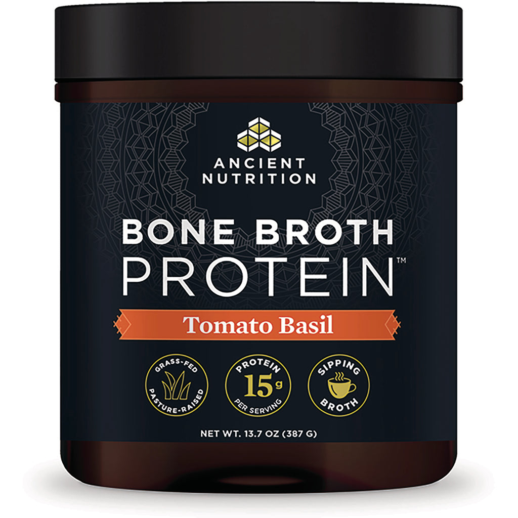 ATN097 | Ancient Nutrition Bone Broth Protein powder, Tomato Basil flavor front label jar - Thumbnail