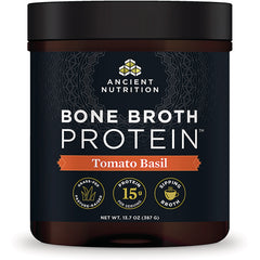 ATN097 | Ancient Nutrition Bone Broth Protein powder, Tomato Basil flavor front label jar