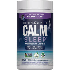 NVT071 | Natural Vitality CALM SLEEP magnesium citrate wildberry flavor drink mix jar 6 oz dietary supplement