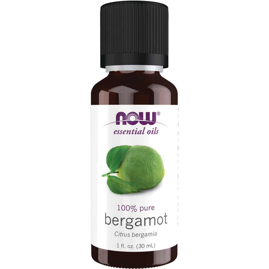 NWF1136 | NOW essential oils bergamot 1 fl oz bottle labeled 100% pure Citrus bergamia - Thumbnail
