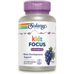 SLR348 | Solaray kids FOCUS chewables bottle with grape illustration, 60 chewables