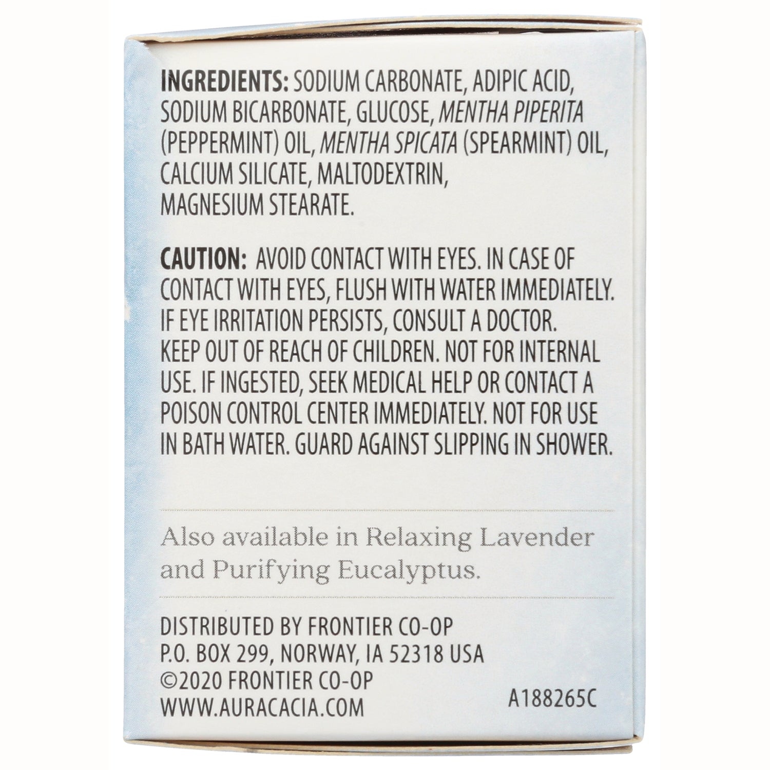 ARC056 | Back of product box showing ingredients list, caution statement, and distributor address