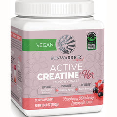 SNW046 | Sunwarrior Sport Active Creatine for Her monohydrate, Vegan, Raspberry Elderberry Lemonade, 14.1 oz