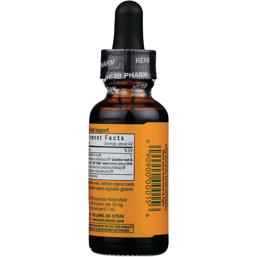 HPH001 | back of amber dropper bottle showing supplement facts label, ingredients text and barcode - Thumbnail