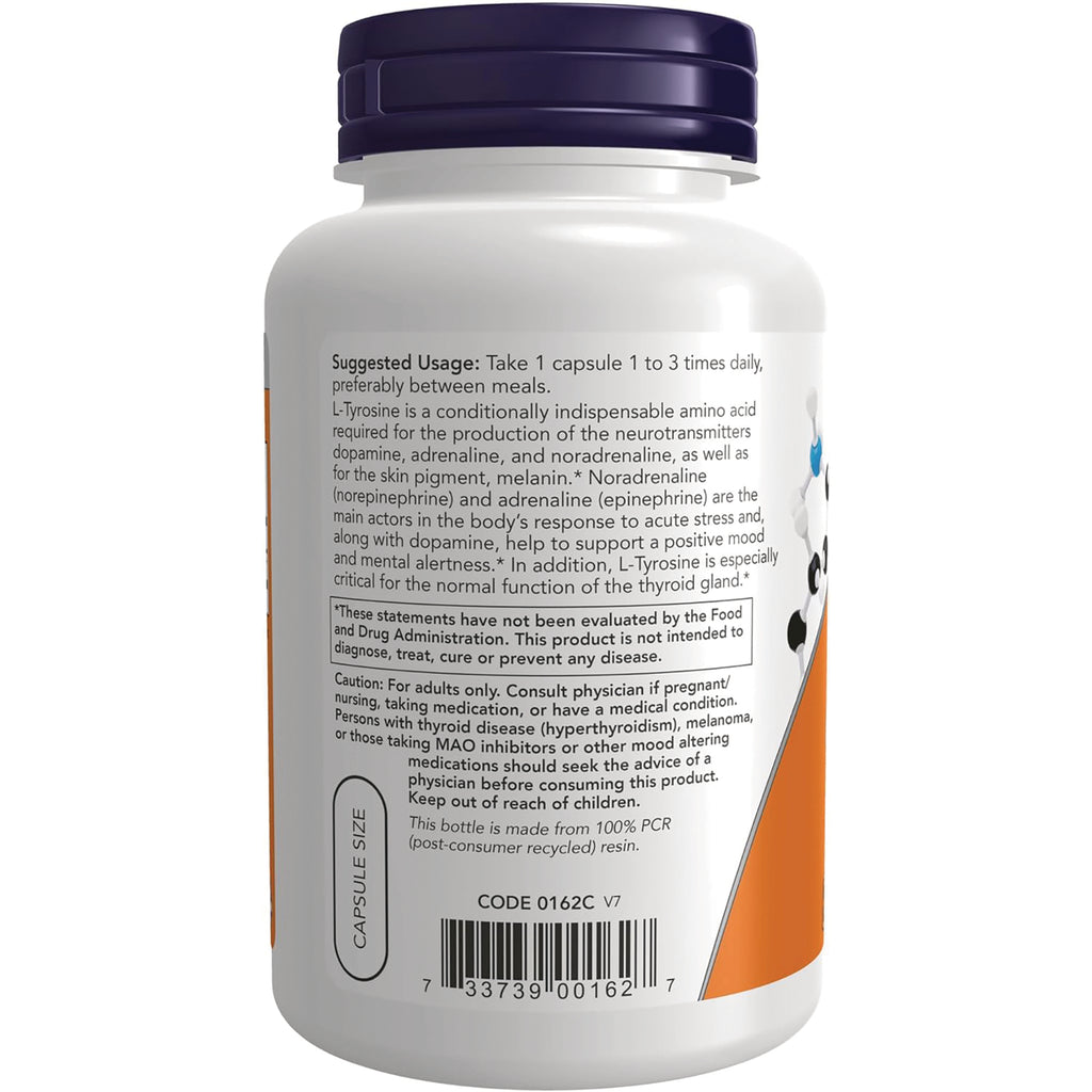 NWF106 | back label of white supplement bottle showing suggested usage, caution text and barcode - Thumbnail