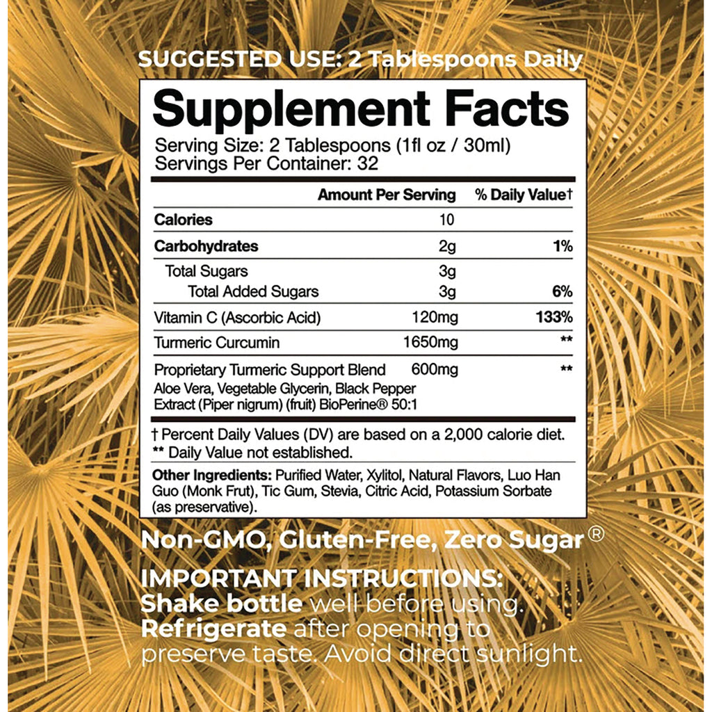 TPL026 | Back label with Supplement Facts and instructions: shake well, refrigerate after opening; Non-GMO, Gluten-Free, Zero Sugar - Thumbnail