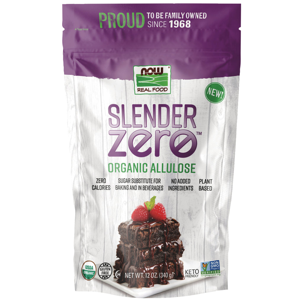 NWF1416 | NOW Real Food Slender Zero organic allulose pouch front with chocolate brownies and raspberries - Thumbnail