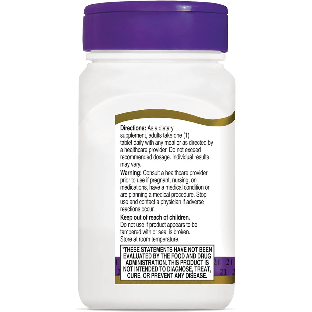 CNT096 | back label of white supplement bottle showing directions, warnings, and FDA disclaimer - Thumbnail