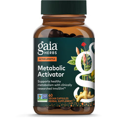 GH163 | Gaia Herbs Metabolic Activator supplement box front with energy support label and 60 vegan capsules
