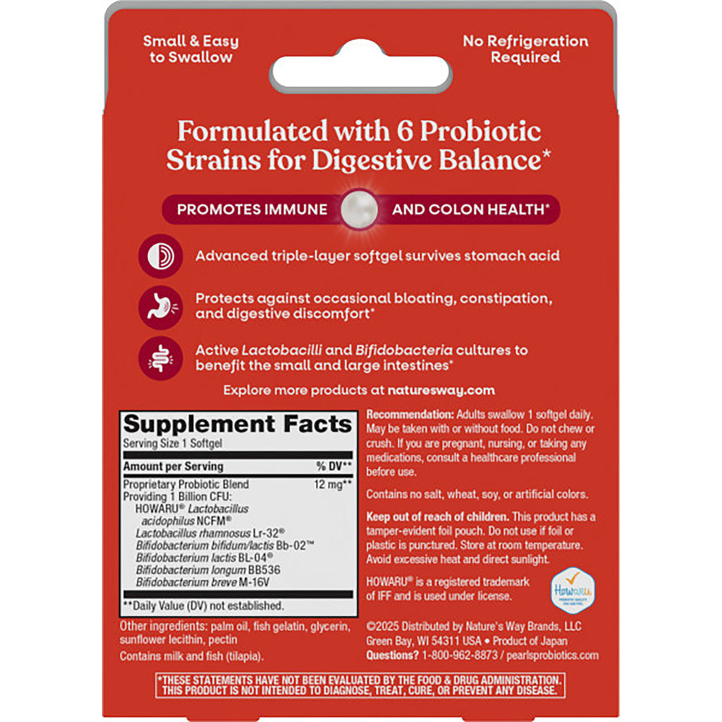 ET429 | Back of probiotic supplement card showing Formulated With 7 Probiotic Strains For Digestive Balance and Supplement Facts - Thumbnail