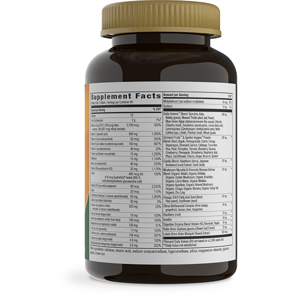 NW654 | Back label showing Supplement Facts panel and ingredient list on brown supplement bottle with gold cap - Thumbnail