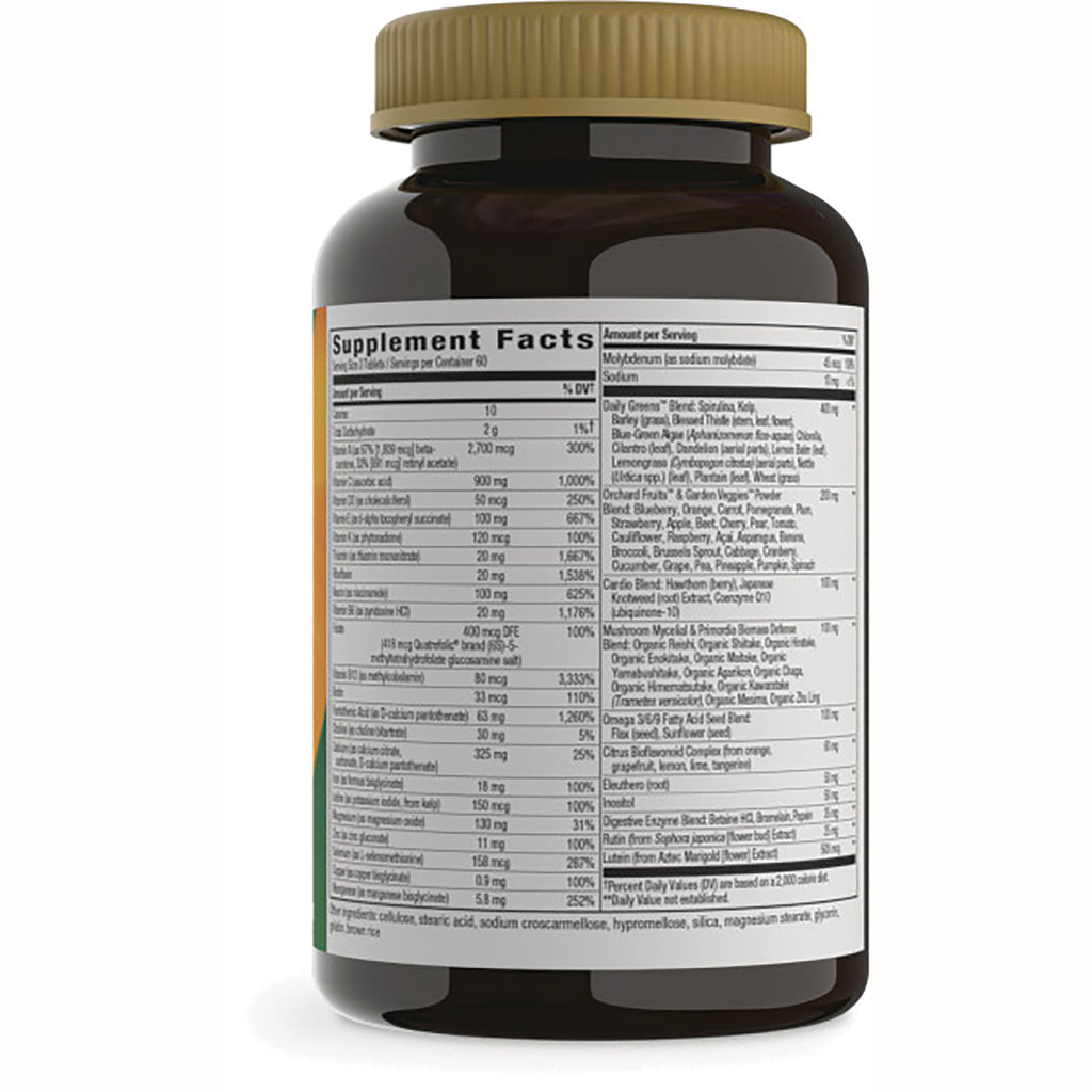 NW654 | Back label showing Supplement Facts panel and ingredient list on brown supplement bottle with gold cap - Thumbnail