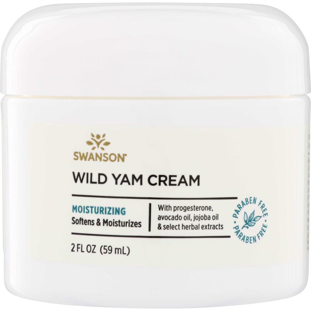 SW1459 | Swanson Wild Yam Cream; Softens & Moisturizes; with progesterone, avocado and jojoba oils; paraben free, 2 fl oz - Thumbnail