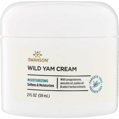 SW1459 | Swanson Wild Yam Cream; Softens & Moisturizes; with progesterone, avocado and jojoba oils; paraben free, 2 fl oz