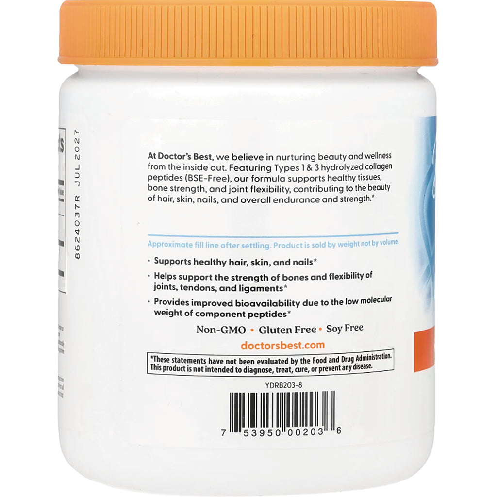 DB128 | Back label of supplement jar showing benefits list, Non-GMO Gluten Free Soy Free claims and barcode - Thumbnail
