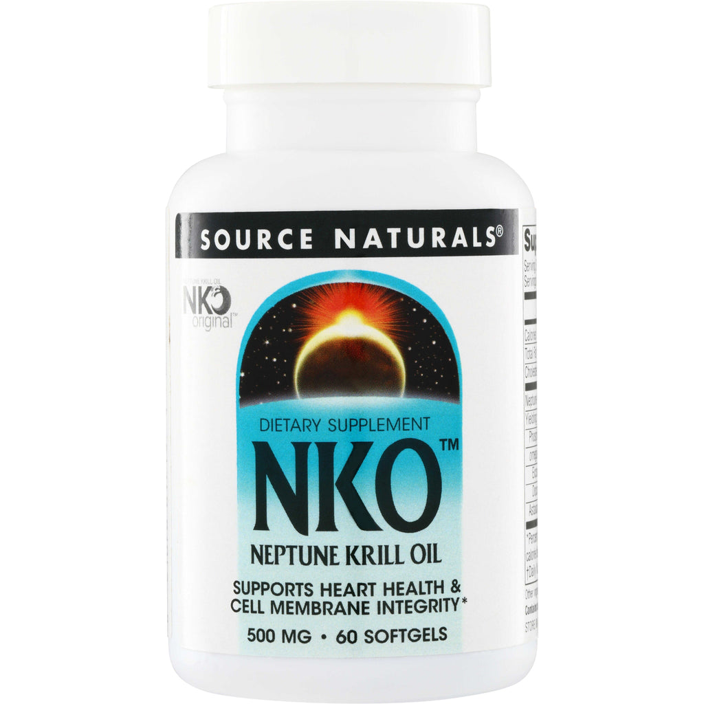 SN127 | Source Naturals NKO Neptune Krill Oil dietary supplement, 500 mg, 60 softgels - Thumbnail