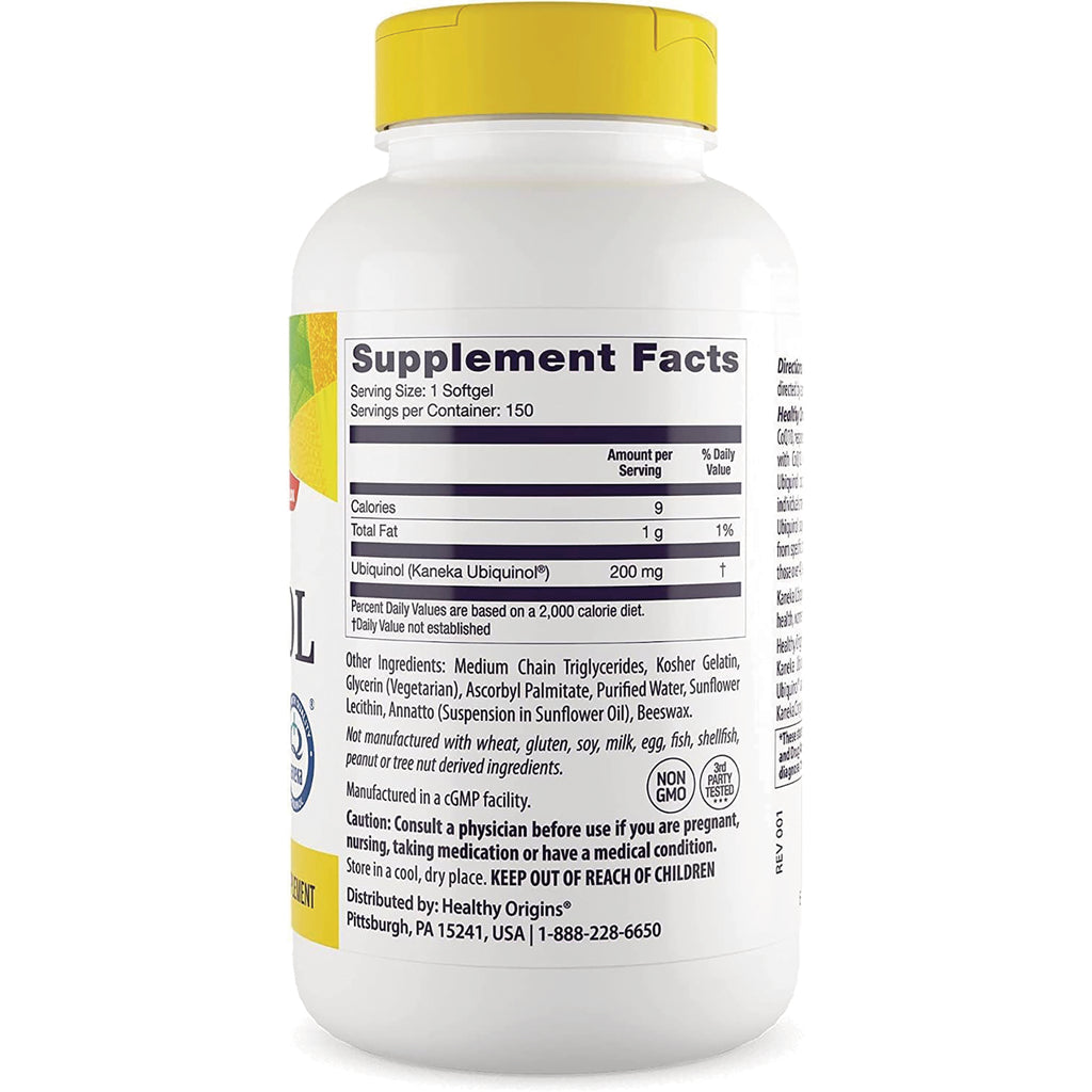 HRG082 | Back of white supplement bottle showing Supplement Facts panel, ingredient list and warnings, yellow cap - Thumbnail