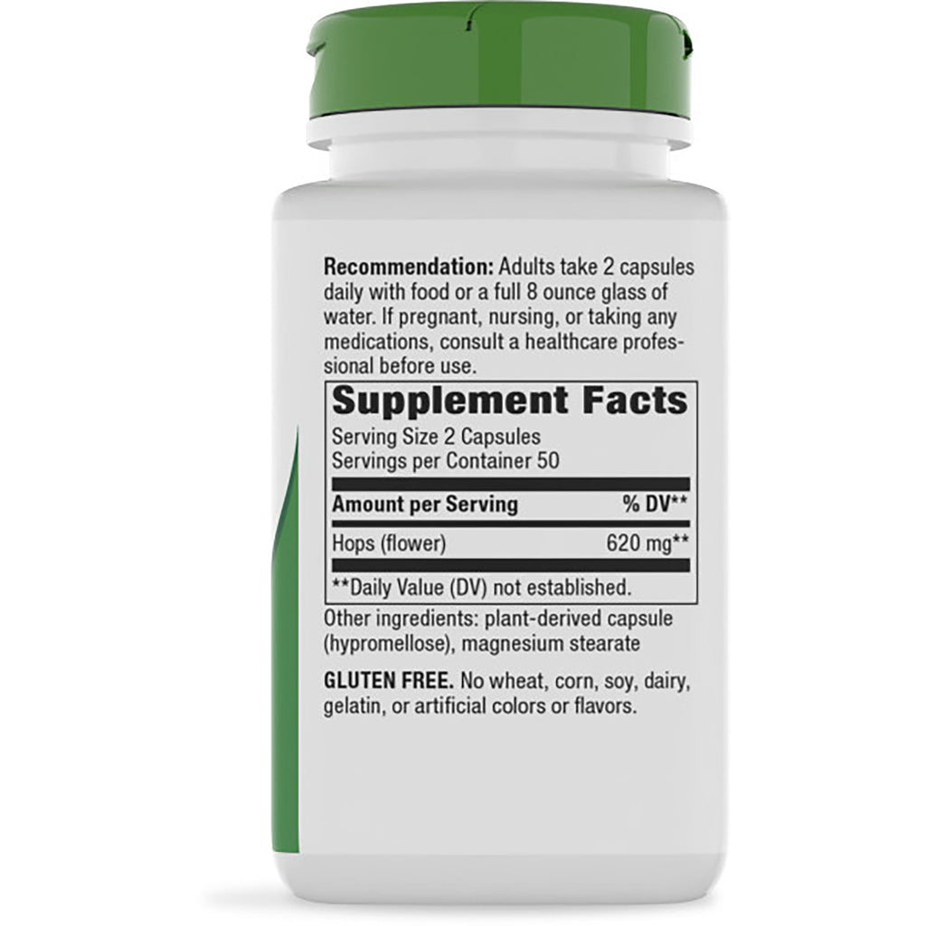 NW937 | back label of white supplement bottle showing Supplement Facts panel, serving size 2 capsules and ingredients - Thumbnail