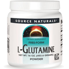 SN532 | Source Naturals Free-Form L-Glutamine Powder, 16 oz (453.6 g), Non-GMO Validated