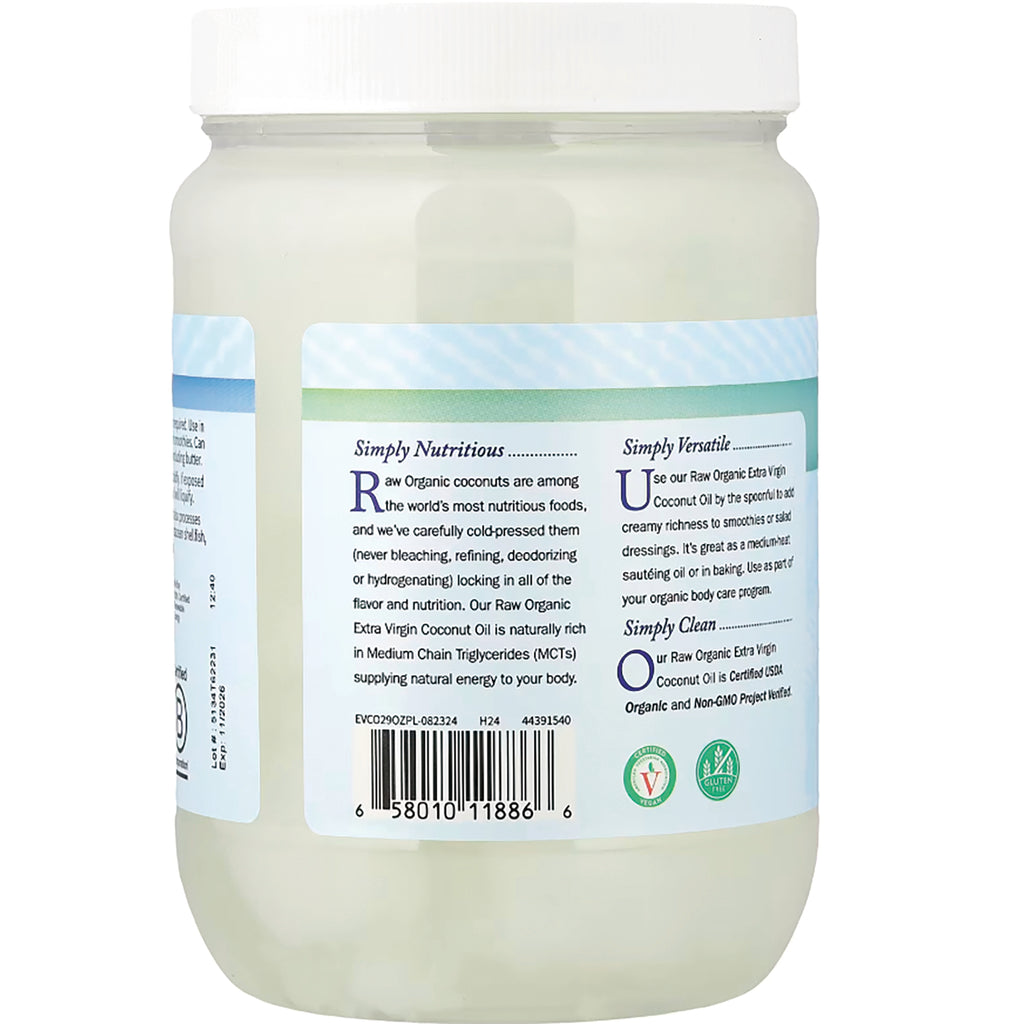 GLF233 | Back label of coconut oil jar showing product description, usage text and barcode - Thumbnail