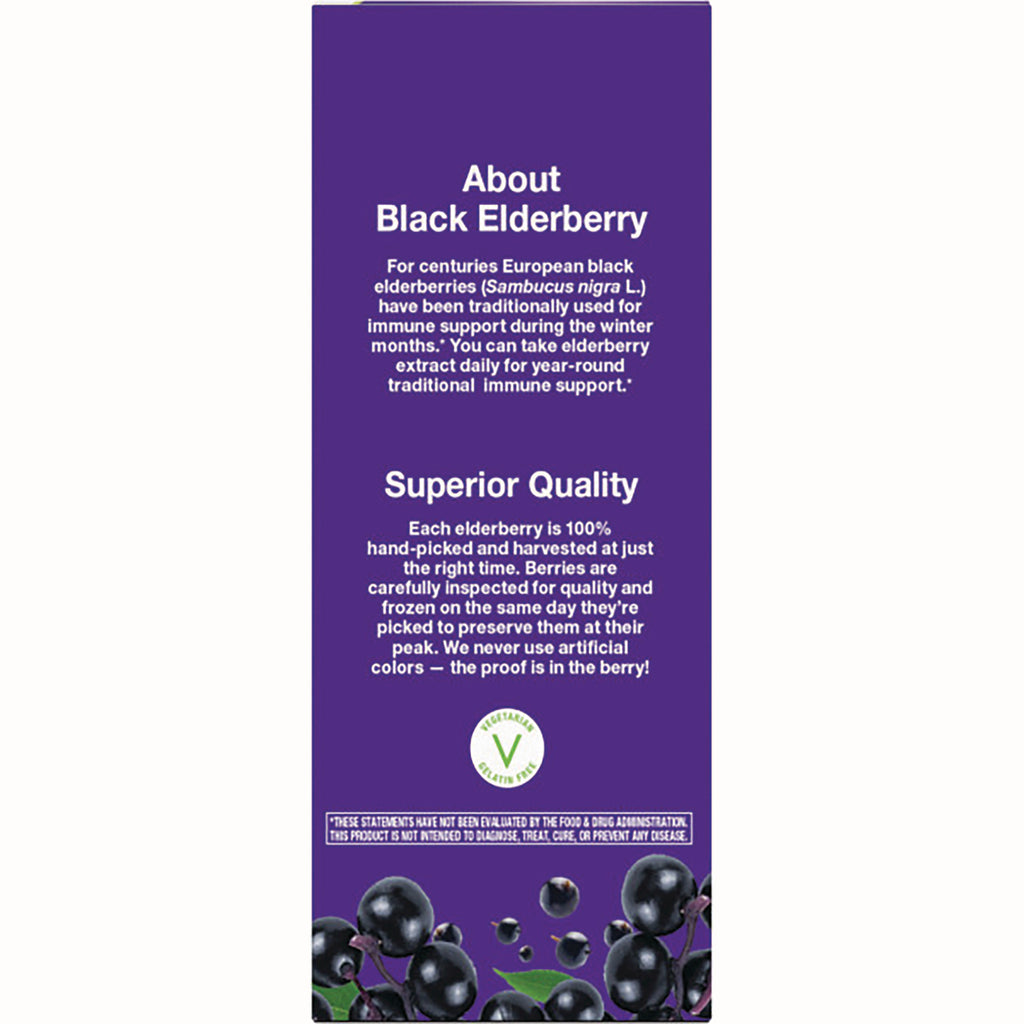 NW665 | Purple product infographic about black elderberry with Superior Quality text and elderberry berries at bottom - Thumbnail