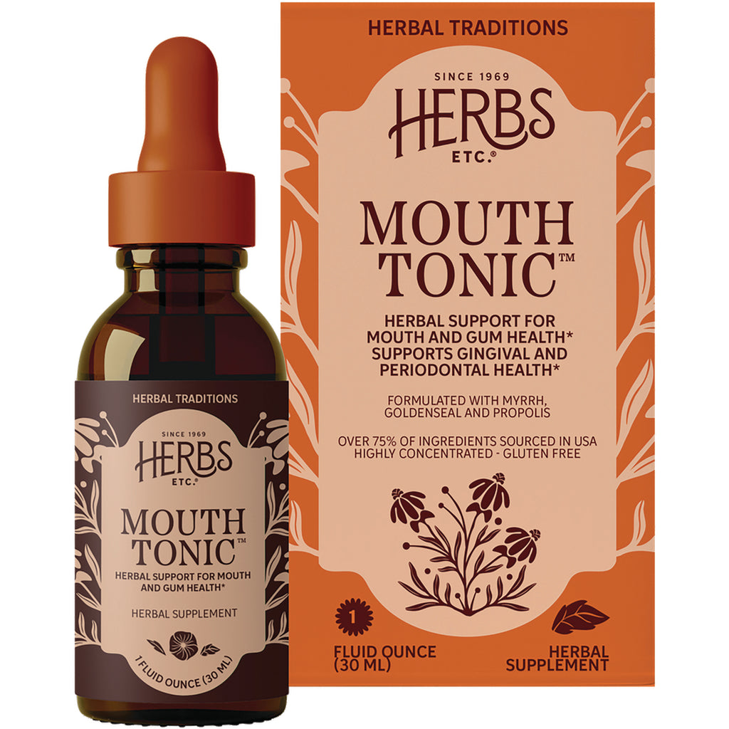 HE108 | Herbs Etc Mouth Tonic dropper bottle with outer box, 1 fl oz herbal supplement - Thumbnail