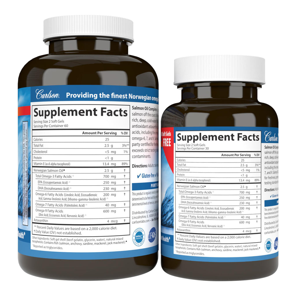 CSN229 | supplement facts panels on backs of two brown bottles showing nutrition facts and directions - Thumbnail