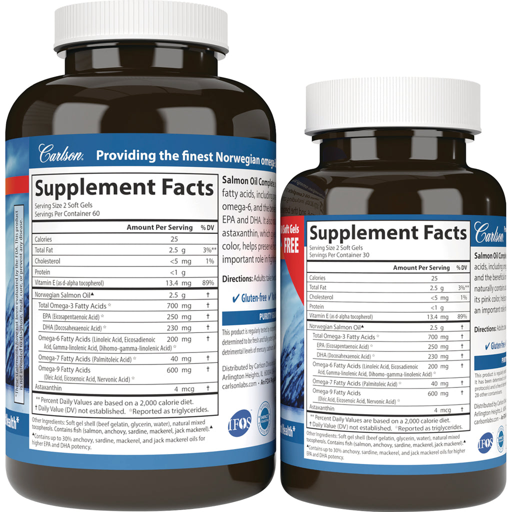 CSN229 | supplement facts panels on backs of two brown bottles showing nutrition facts and directions - Thumbnail