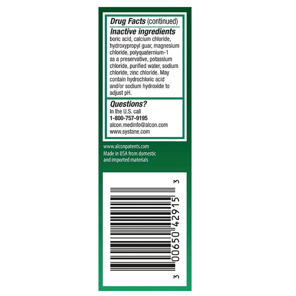 ACN013 | Back panel with Drug Facts inactive ingredients, contact info 1-800-757-9195 and barcode - Thumbnail