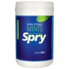 XL054 | Spry Natural Peppermint Mints canister, sugar-free xylitol, 1200 pieces