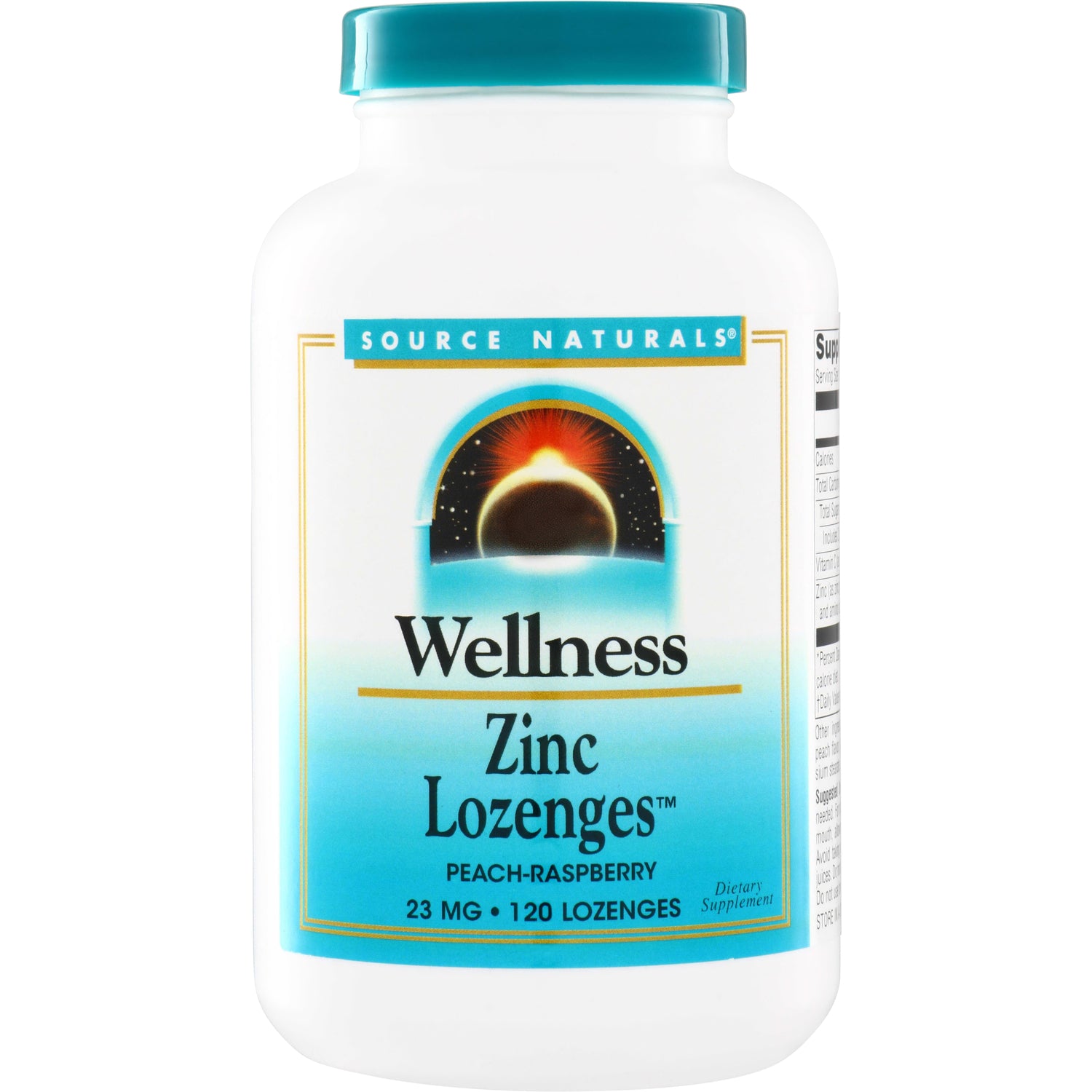 SN221 | Source Naturals Wellness Zinc Lozenges, Peach-Raspberry, 23 mg, 120 lozenges