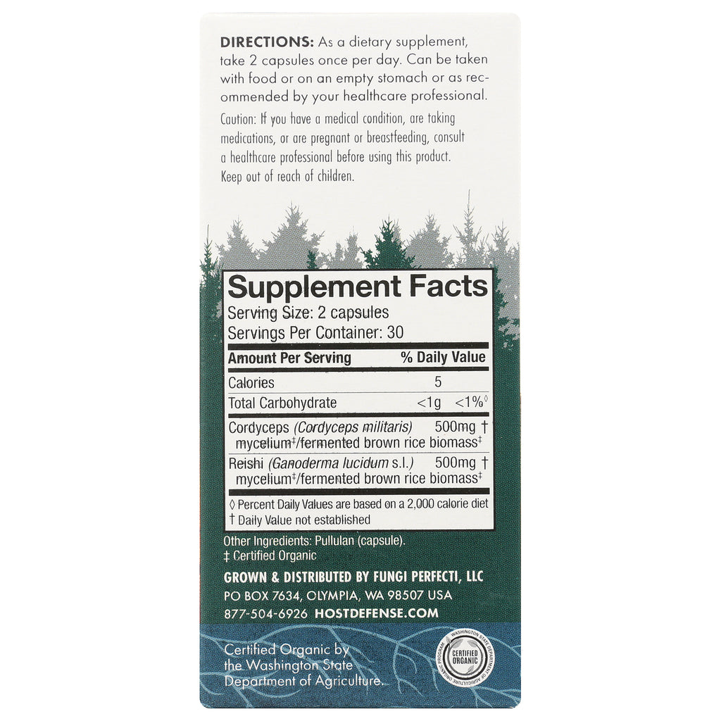 FUN006 | back panel showing directions and supplement facts listing serving size 2 capsules, 30 servings, and ingredient amounts - Thumbnail