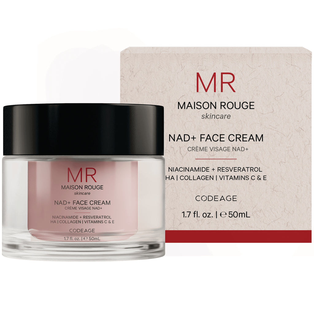 CDG056 | Maison Rouge NAD+ Face Cream jar and outer box, pink cream visible, 1.7 fl oz - Thumbnail